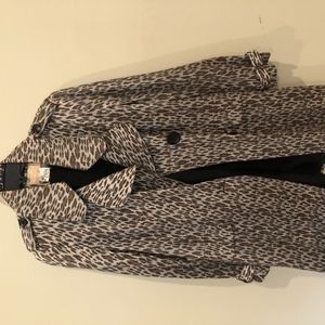 cheetah print trench coat